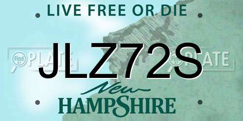 JLZ72S New Hampshire License Plate