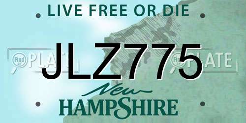 JLZ775 New Hampshire License Plate