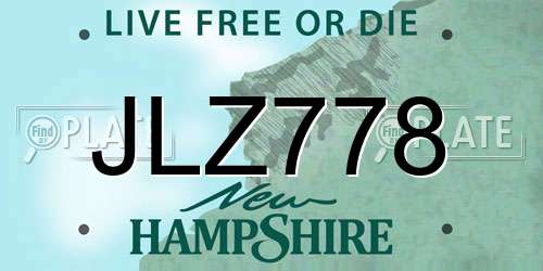 JLZ778 New Hampshire License Plate