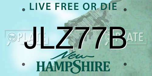 JLZ77B New Hampshire License Plate