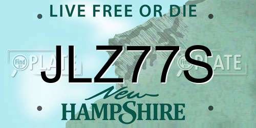 JLZ77S New Hampshire License Plate