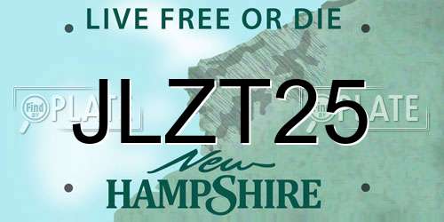 JLZT25 New Hampshire License Plate