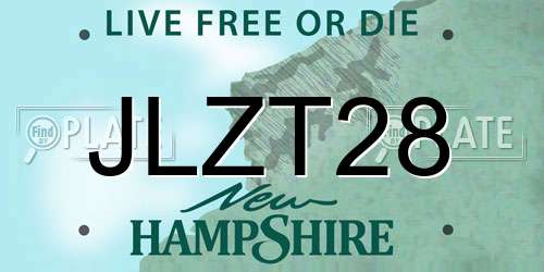 JLZT28 New Hampshire License Plate