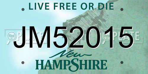 JM52015 New Hampshire License Plate