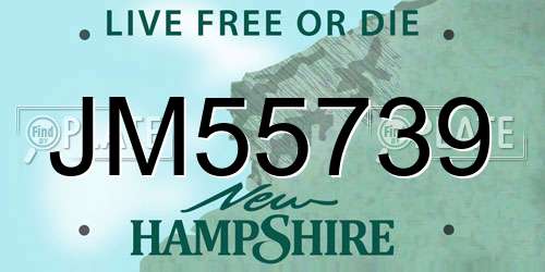 JM55739 New Hampshire License Plate