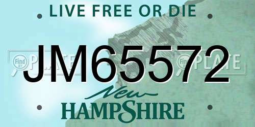 JM65572 New Hampshire License Plate