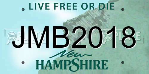 JMB2018 New Hampshire License Plate