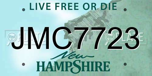 JMC7723 New Hampshire License Plate