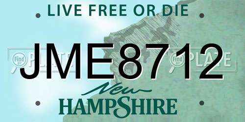 JME8712 New Hampshire License Plate