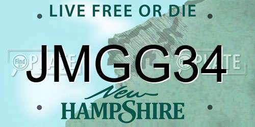 JMGG34 New Hampshire License Plate