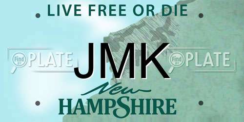 JMK New Hampshire License Plate