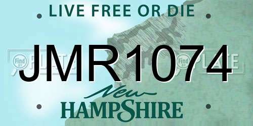 JMR1074 New Hampshire License Plate