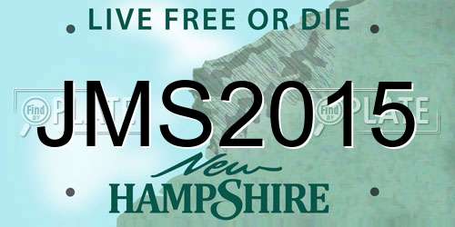 JMS2015 New Hampshire License Plate