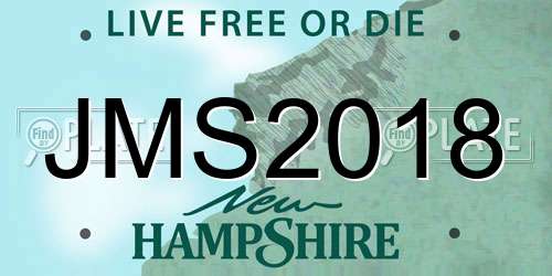 JMS2018 New Hampshire License Plate