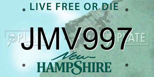 JMV997 New Hampshire License Plate