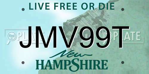 JMV99T New Hampshire License Plate