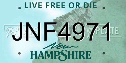 JNF4971 New Hampshire License Plate