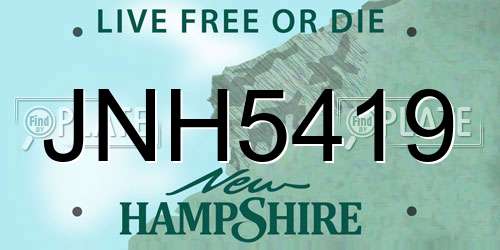 JNH5419 New Hampshire License Plate