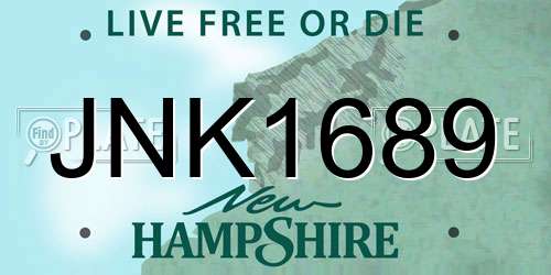 JNK1689 New Hampshire License Plate