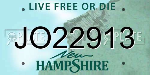 JO22913 New Hampshire License Plate