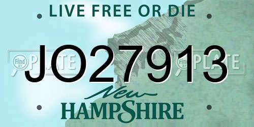 JO27913 New Hampshire License Plate