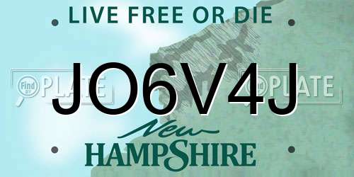 JO6V4J New Hampshire License Plate