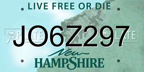 JO6Z297 New Hampshire License Plate