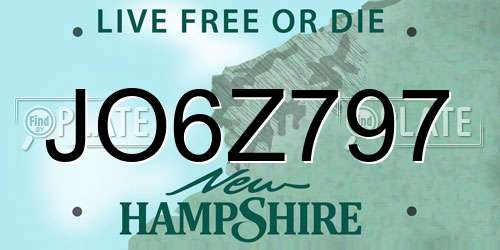 JO6Z797 New Hampshire License Plate