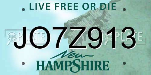 JO7Z913 New Hampshire License Plate