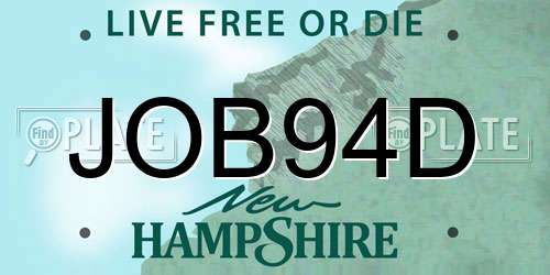 JOB94D New Hampshire License Plate