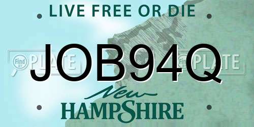JOB94Q New Hampshire License Plate