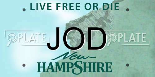 JOD New Hampshire License Plate