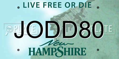JODD80 New Hampshire License Plate