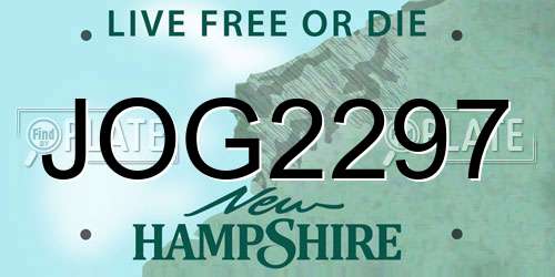 JOG2297 New Hampshire License Plate