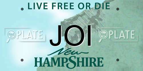 JOI New Hampshire License Plate