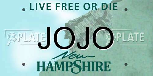 JOJO New Hampshire License Plate