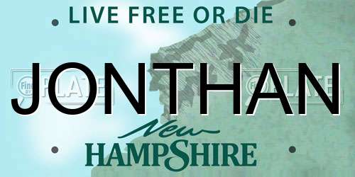 JONTHAN New Hampshire License Plate
