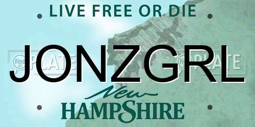 JONZGRL New Hampshire License Plate