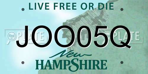 JOO05Q New Hampshire License Plate