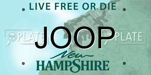 JOOP New Hampshire License Plate