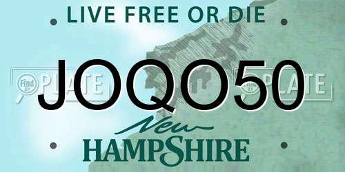 JOQO50 New Hampshire License Plate