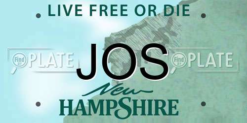 JOS New Hampshire License Plate