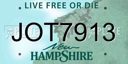 JOT7913 New Hampshire License Plate
