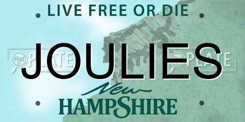JOULIES New Hampshire License Plate