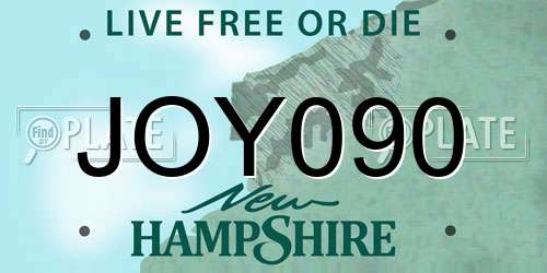 JOY090 New Hampshire License Plate