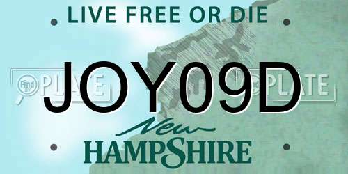 JOY09D New Hampshire License Plate