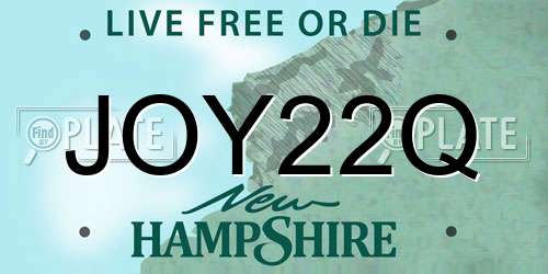 JOY22Q New Hampshire License Plate