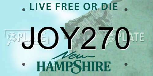 JOY270 New Hampshire License Plate