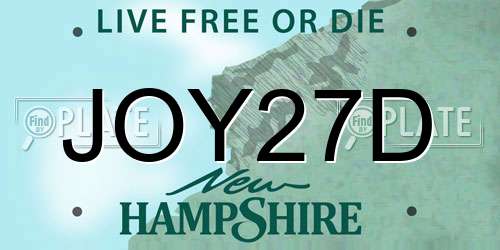 JOY27D New Hampshire License Plate