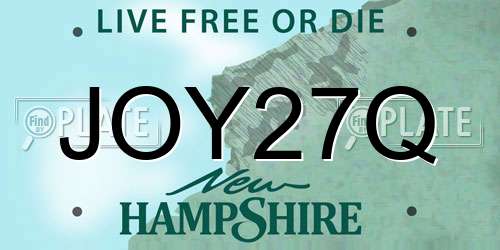 JOY27Q New Hampshire License Plate